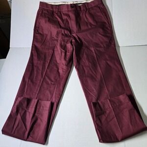 Brooks Brothers Advantage Chino Regular Fit Dress Pants – Men's 36x32 Burgundy